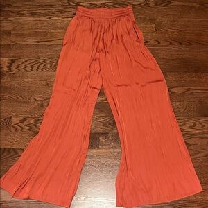 Zara Women's Rust Orange Wide-Leg Pants